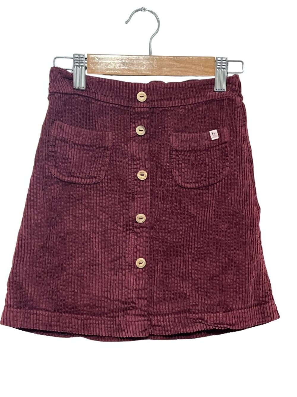 Buho Corduroy Skirt Girls Size 4 Elastic Waist Pull On Burgundy Maroon